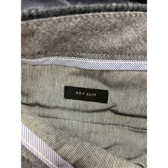 J. Crew 484 Slim Gray Blue Plaid Stretch Pants sz 33X32 EUC - Picture 7 of 10